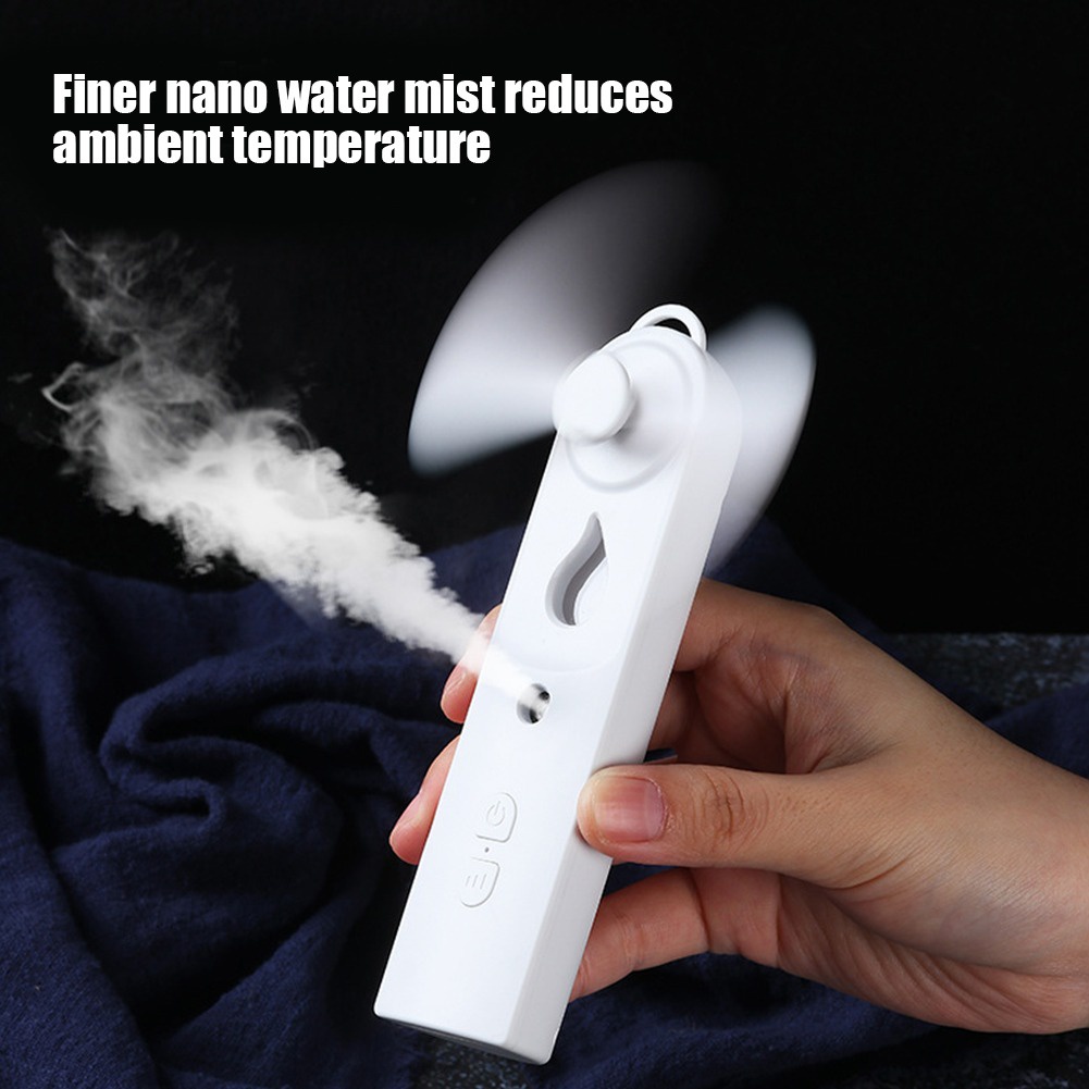 AVVIC Kipas Angin Mini Mist Nano Spray 2in1 Humidifier Pocket Fan 2 Speed Portable USB Rechargeable