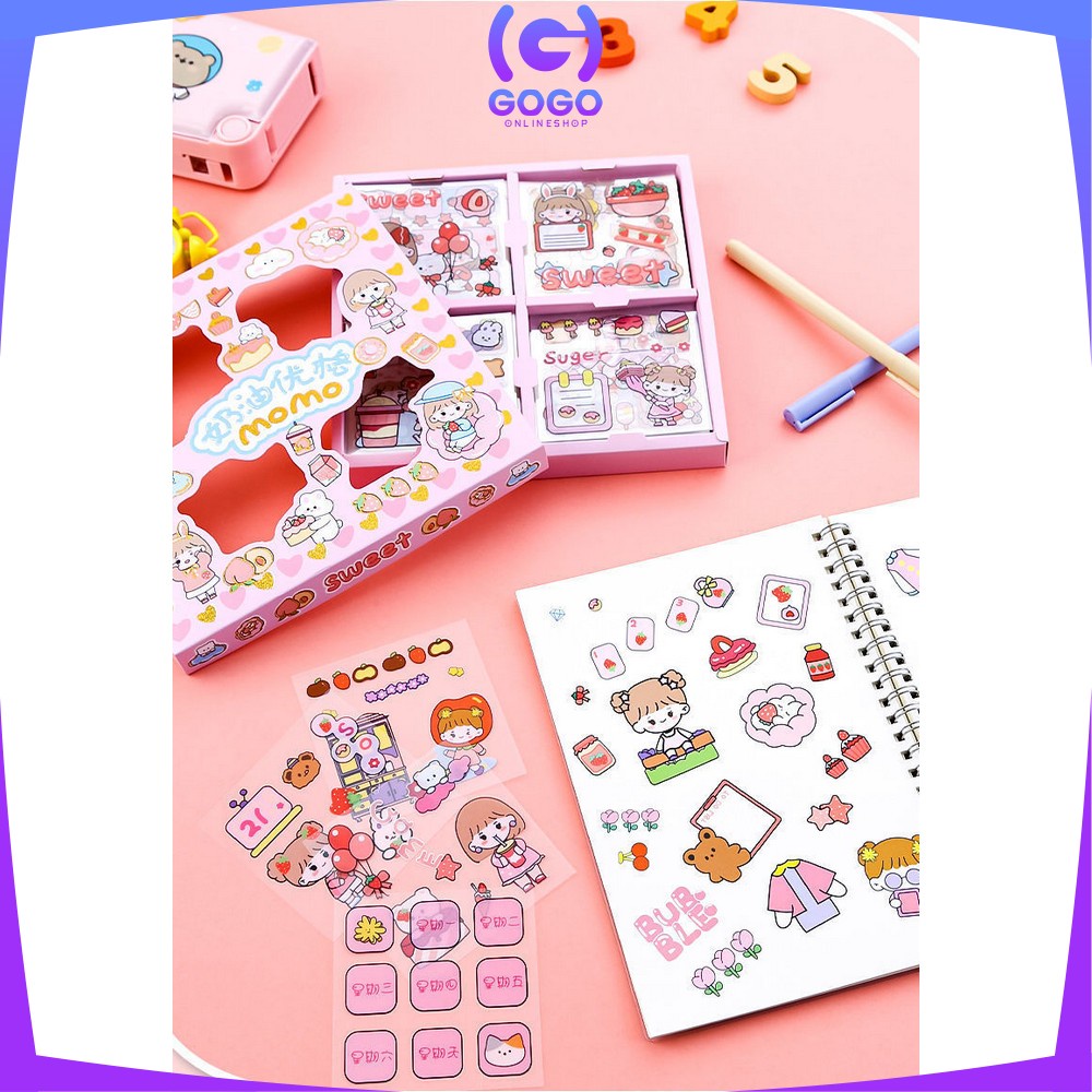 GOGO-C473 Stiker 2D Isi 100pcs Sticker Aesthetic Karakter / Stiker Buku Diary Tumblr Botol Motivasi Lucu Kekinian Dekorasi Scrapbook