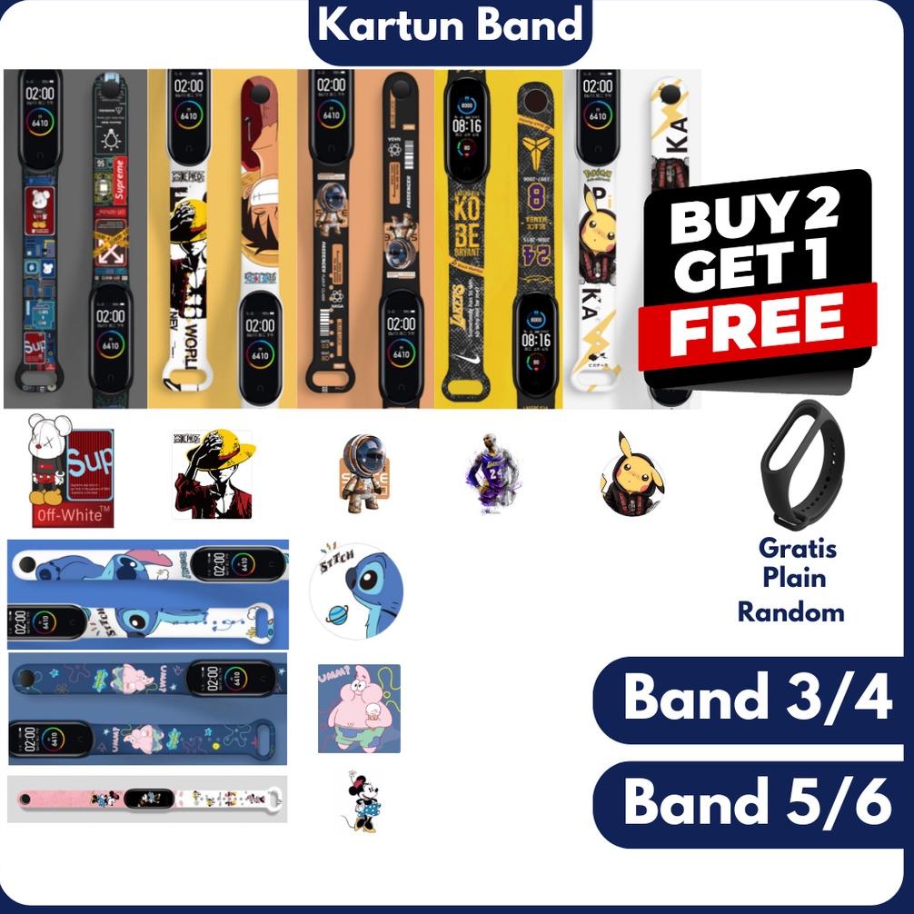 UPGRADE [Dapat Emas] Strap Mi Band 3 Band 4 Band 5 Band 6 Strap Silicone Tali Pengganti Xiaomi Mi Ba