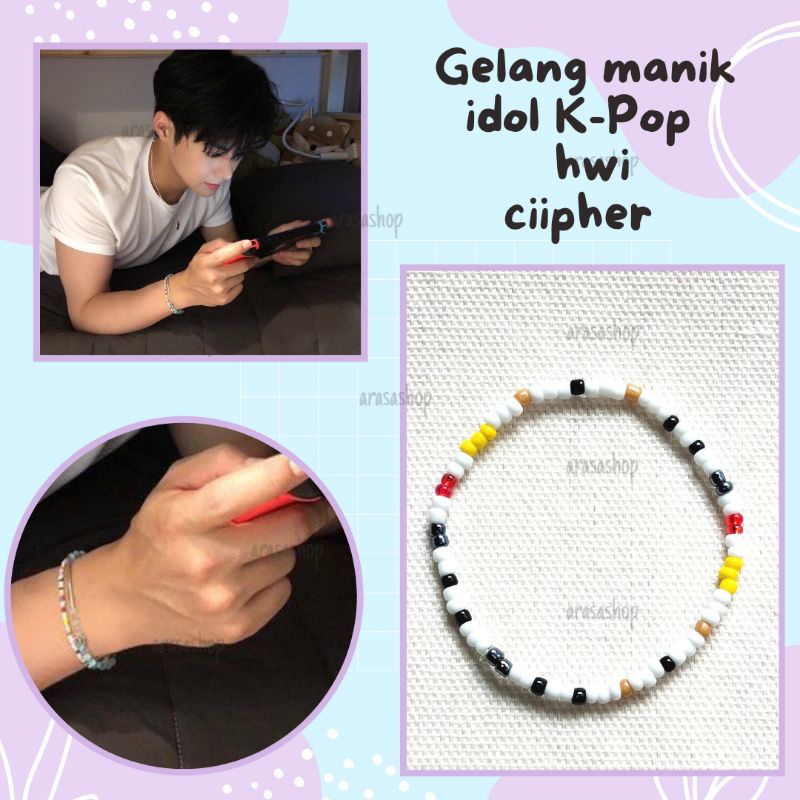 ciipher beads bracket Gelang Kpop Idol manik | Gelang Manik | beads bracelet Korea | Gelang Manik Kp