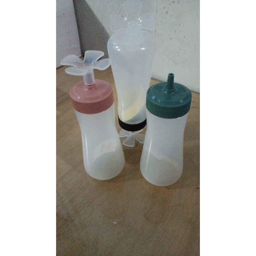 BOTOL REMAS 5 LUBANG/ 1 lubang  TUTUP TERBALIK  SAUS SAMBEL TOMATO MAYONES 350ML DENGAN NOZZLE 5 LUBANG ANTI TUMPAH