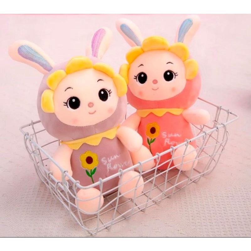 Boneka Bayi Kelinci Mewah Bunga Matahari Kelinci Telinga panjang Sunflower Plush Baby Rabbit Stuffed