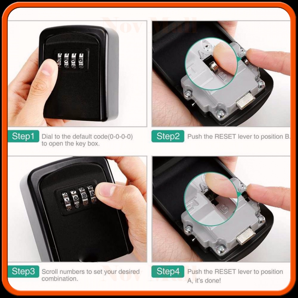 Gembok Kotak Brankas Safety Lock Box 4 Digit Password -ST430