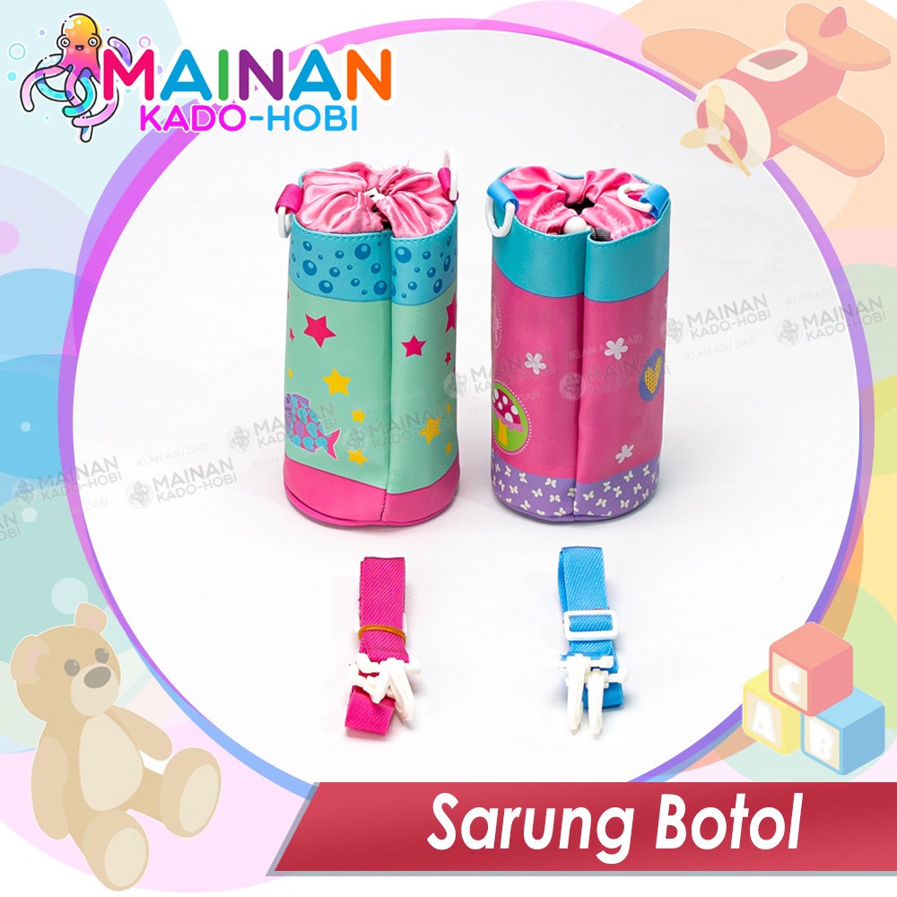 TAS SARUNG POUCH BOTOL MINUM SELEMPANG ANAK KARAKTER LUCU