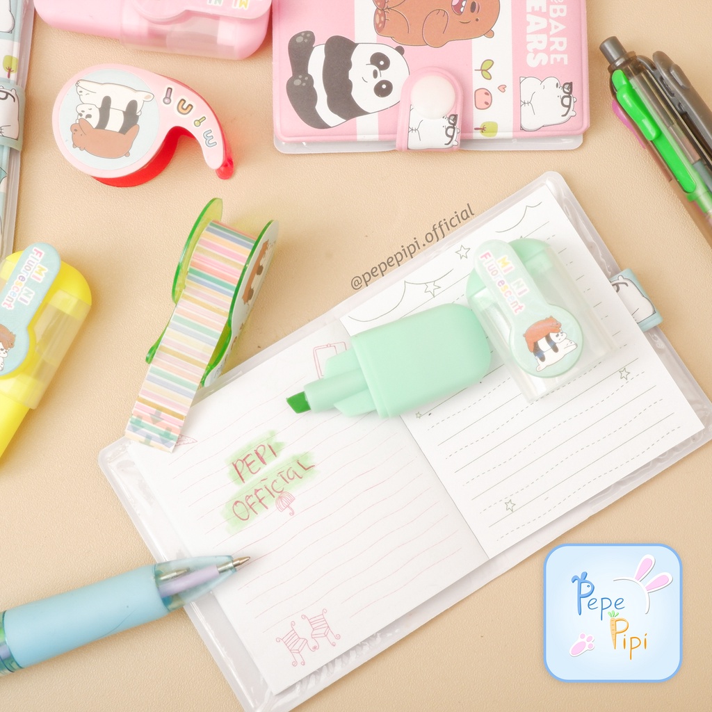

Set Alat Tulis Mini Wbb E-006 isi 4 buku kecil pulpen highlighter mini solatip paket Paket alat tulsi sekolah lucu notbook