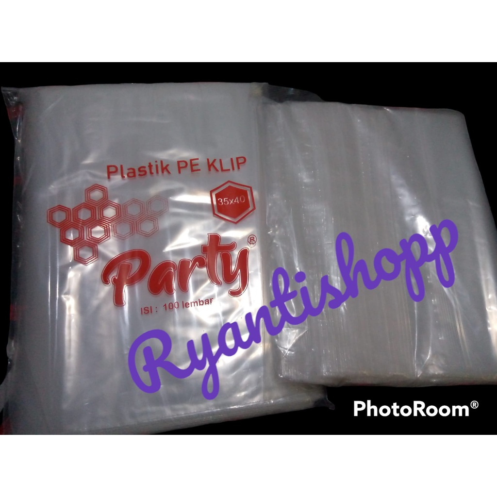 TERMURAH isi 100 pcs  Plastik PE Klip Uk 35x40x05 Bening Transparan