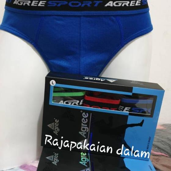 ✨Promo✨ Hari Ini Celana Dalam Pria Agree Sport Biru  Harga 3 pcs grosir