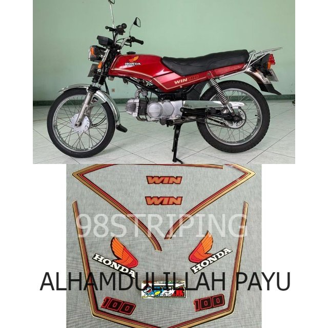 STIKER HONDA WIN 100 TAHUN 1999 STRIPING LIS STANDAR ORI WIN100 POLET BODY PLISIR