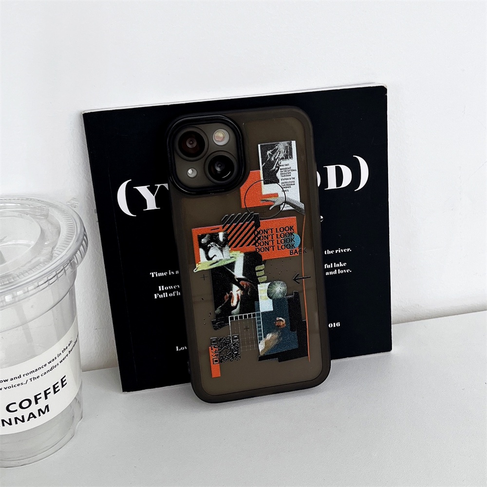 IPHONE  Luxury Silicone Clear Case High Street Hip-hop Street Culture Bumper Untuk Iphone14 13 11 12 Pro Max Mini XR X XS Plus Plating Lembut Shockproof Cover