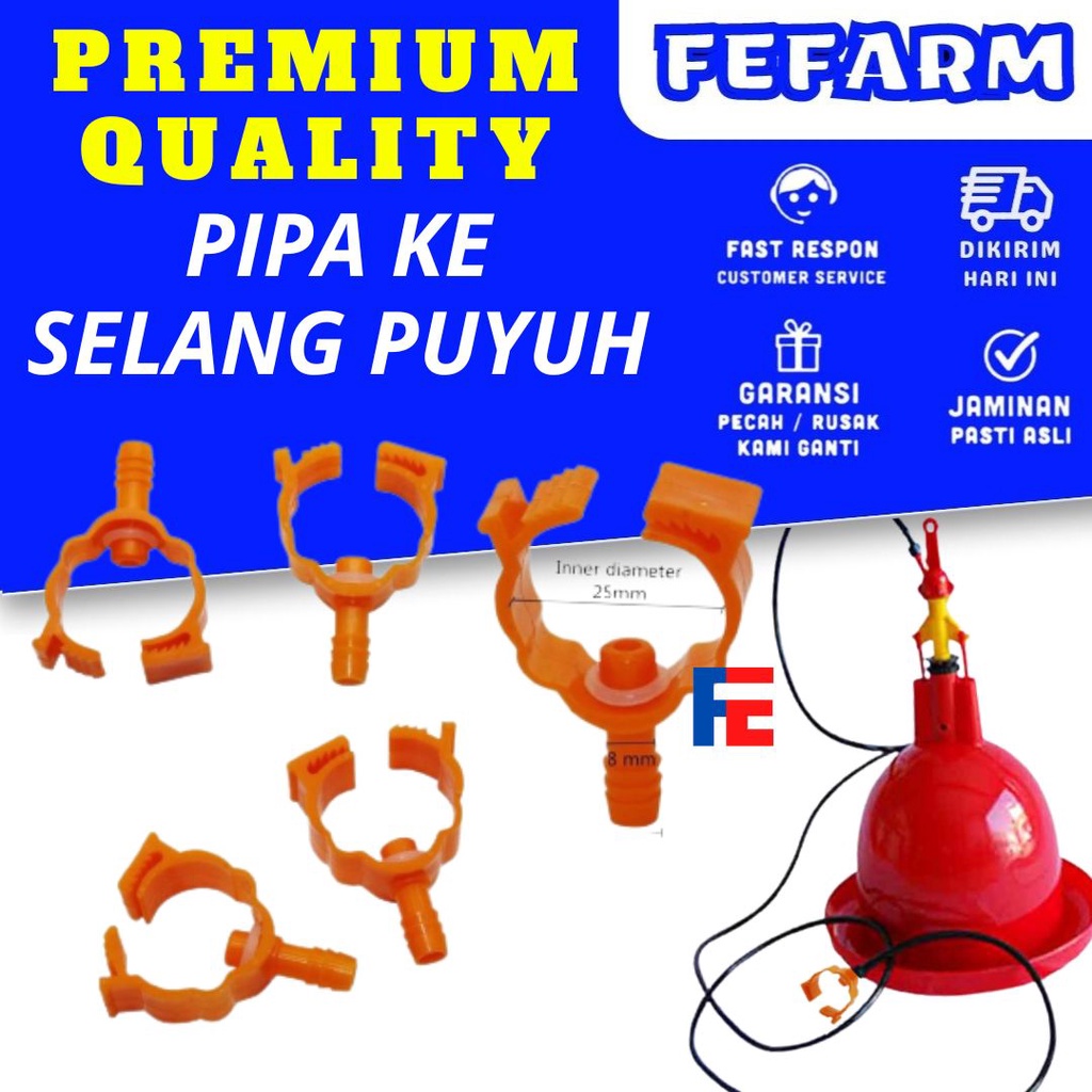 Sadle Connector TMO Konektor Pipa Menuju Selang Air Nipple Drinker Ayam Puyuh FEFARM