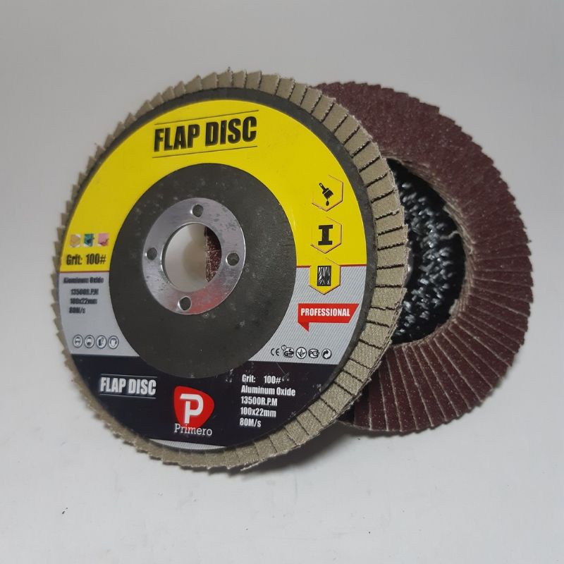 Amplas Susun Flap Disc Gerinda Grinder Flapdisc 4 inch 4&quot; 4inch Grinda Gurinda Grit 40 60 80 100 120 150 180 240 Flap Disk Flapdisk