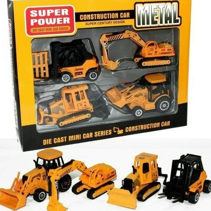 METAL CONSTRUCTION CAR F4 MINI DIECAST TRUCK BEKO BULLDOZER EXCAVATOR ---MURAH---
