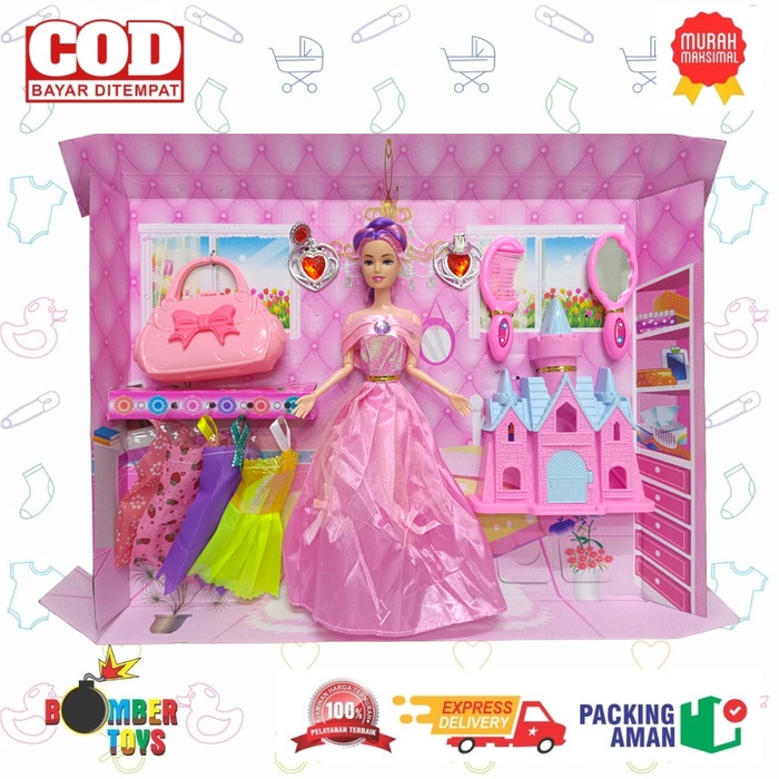 MAINAN ANAK BONEKA BERBIEE Istana Castle Tas BERBIE BARBI SNI Pretty