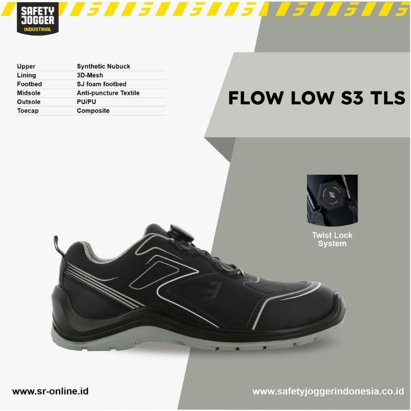 Sepatu Safety JOGGER FLOW S3 LOW TLS S3 ESD SRC