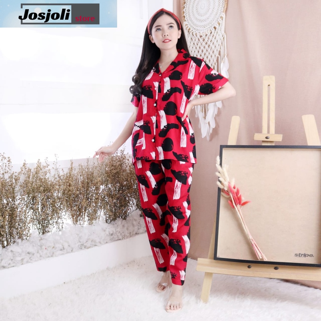 JOSJOLI_PIYAMA/Piyama CP Melani/Piyama Rayon Wanita Dewasa XL XXL/Pakaian Tidur Wanita