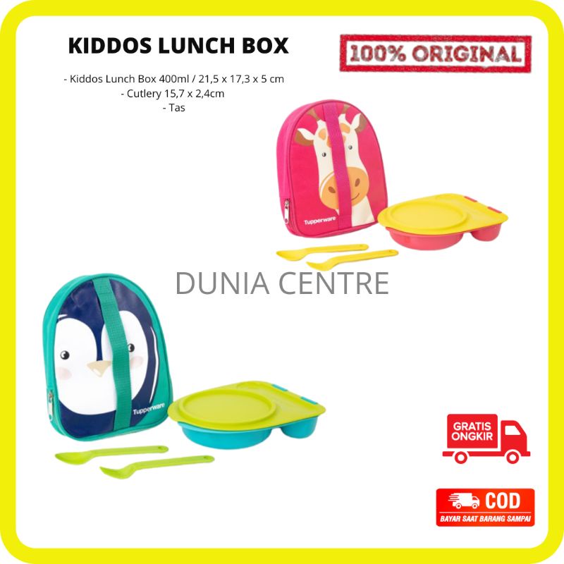 PROMO TUPPERWARE TEPAK MAKAN KIDDOS LUNCH BOX SET ORIGINAL