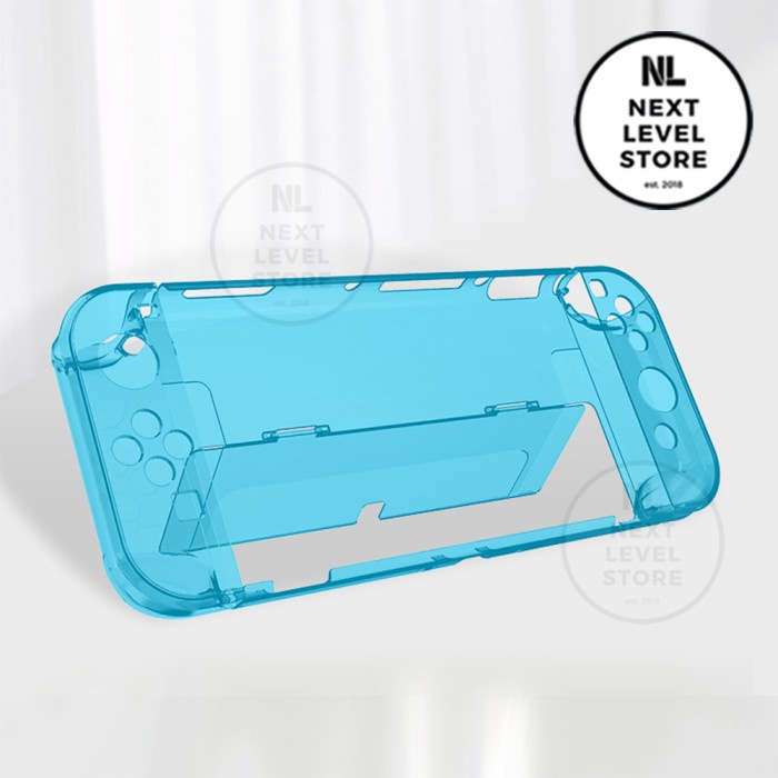 Transparent Blue - Full Hard Crystal Case Nintendo Switch OLED Akitomo