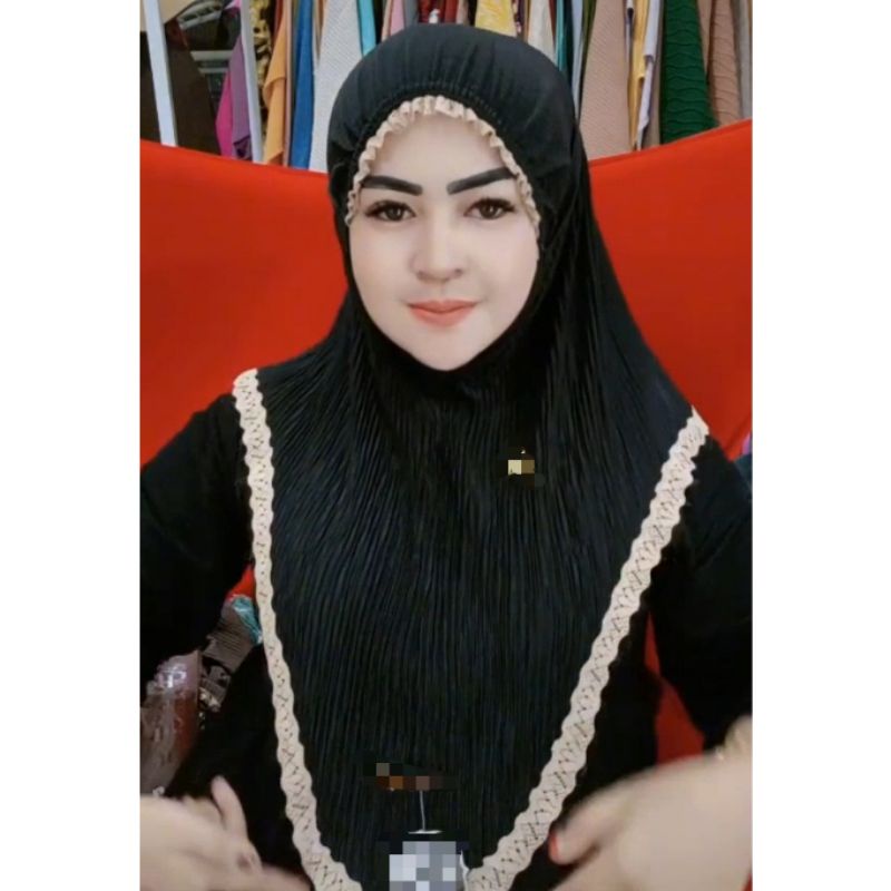 CECILIA PLISKET KERUT RENDA MARYAM/ JILBAB PLISKET KERUT RENDA / JILBAB KERUT DAHI / JILBAB PLISKET / BERGO PLISKET / BERGO KERUT / JILBAB BERGO