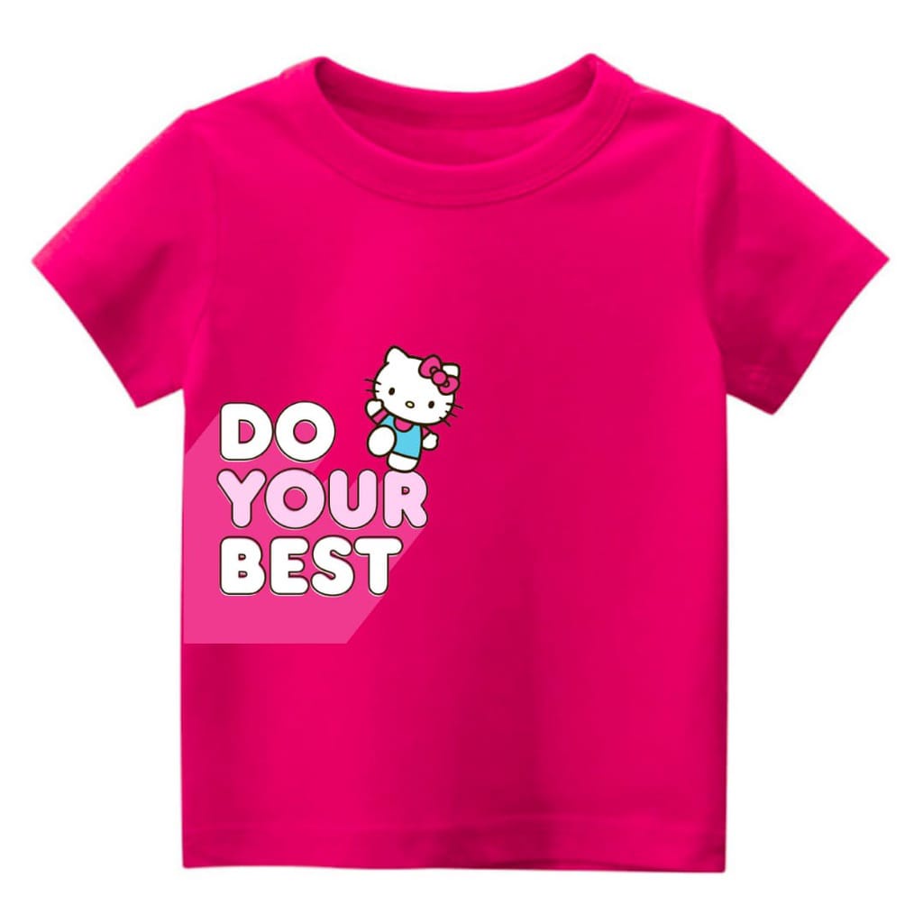 Hzl_outfit Kaos Baju Anak Perempuan HK Do Your Best COD/Bayar Ditempat