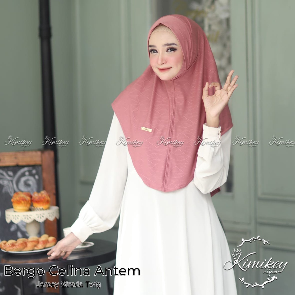 Bergo Instan Non Pad Celina Antem Bahan Jersey  Strada Twig By Kimikey