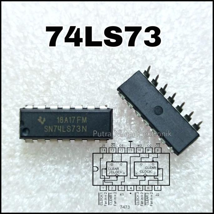 ic TTL 7473 74LS73 Flop JK HD74LS73AP SN74LS73N Dip 14p putr4n14 Ayo Beli