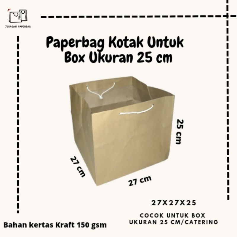 

Paperbag Kotak/box/bento/ tebal ukuran 27x27x25