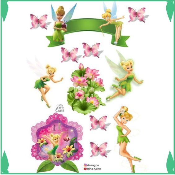 Topper cake custom ucapan tema tinkerbell Fadhilsouvenir