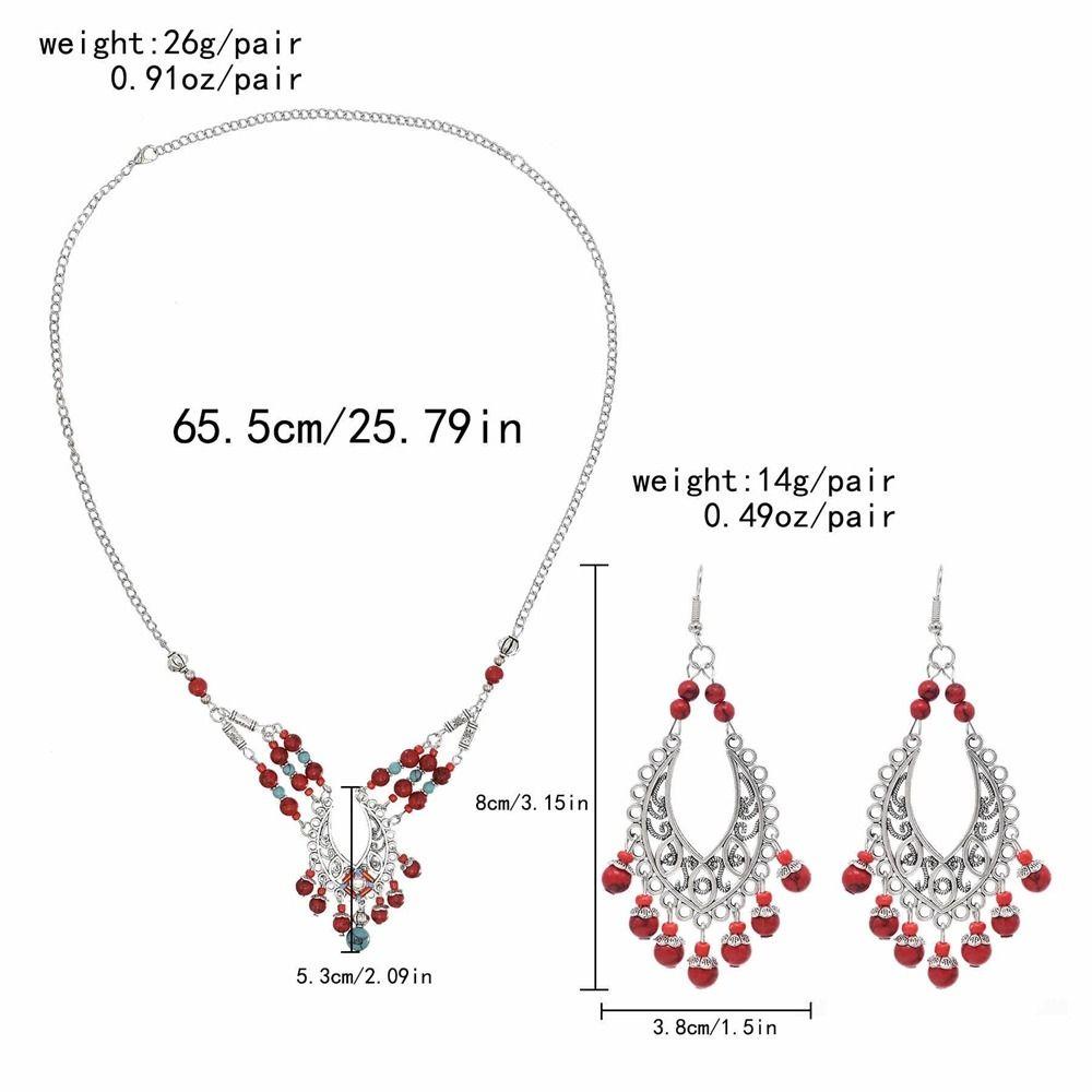 Agustina Bohemia Rantai Rambut Hadiah Elegan Untuk Gadis Anting Vintage Gaya Etnik Bando Eksotis Manik-Manik Rumbai Wanita Kepala Rantai