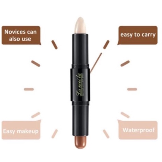 PA LAMEILA Colour Geometry Face 109 Stick Contour Duo Cocealer Stick Shading Concealer Contour Dua Sisi Untuk Mencerahkan Kulit 1002 AK094