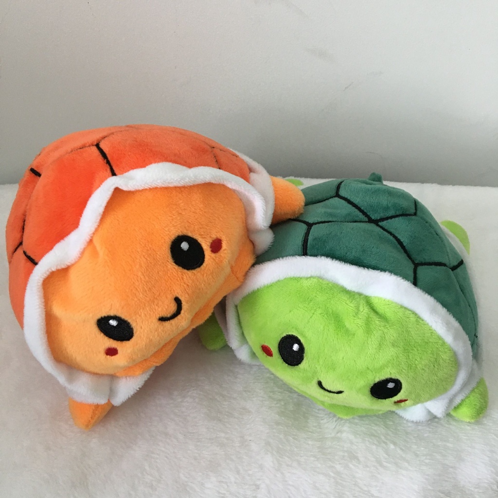 Plush Flip Turtle Toy Stuffed Angry Happy Toys Lembut Dua Sisi Hadiah Lucu