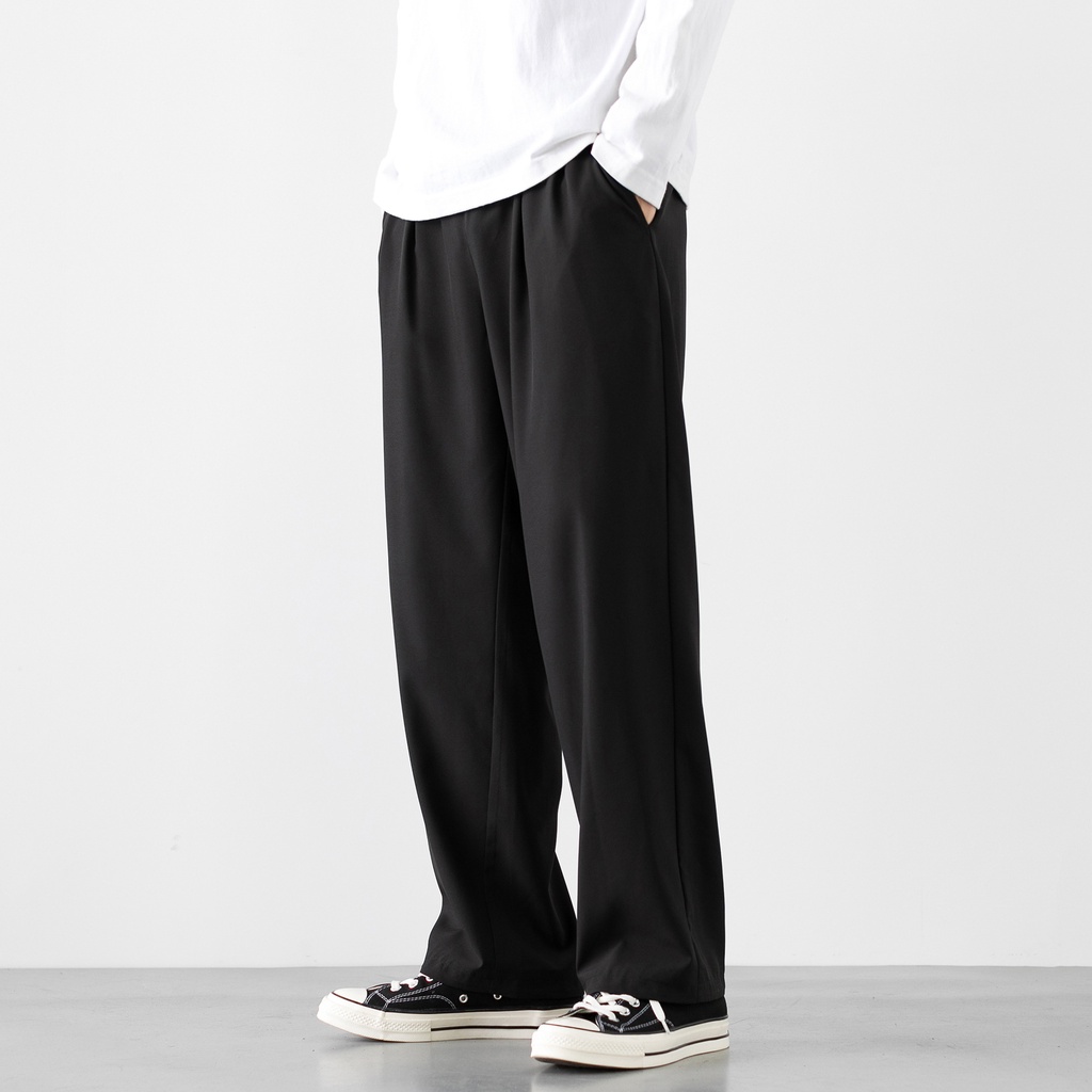 2022   Lebar Kaki Ruangan Efek Perapi Celana Pria 'S Ice Silk Ringan Pria Kecil  Celana Solid warna 