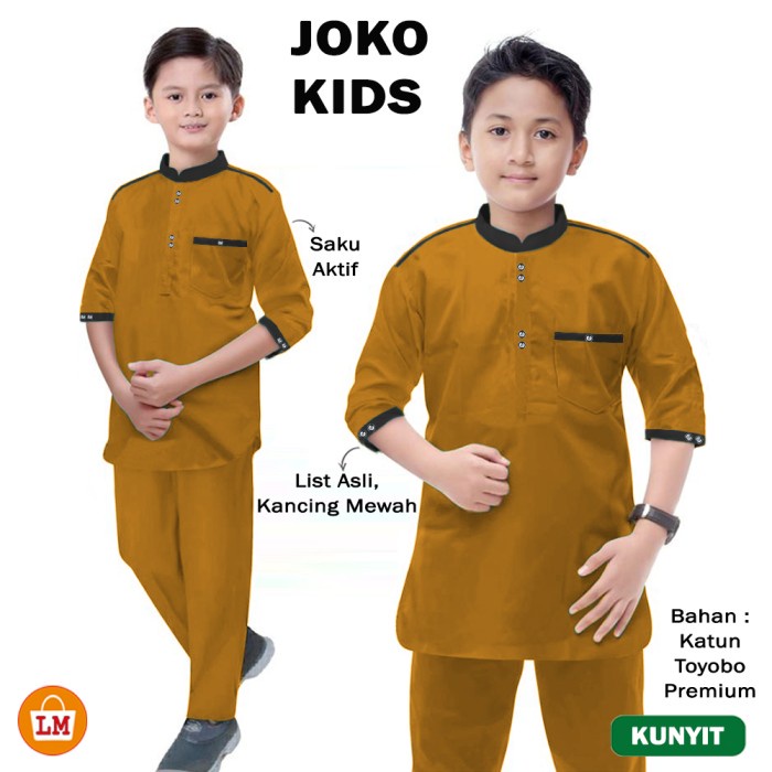 Setelan Koko Anak Muslim JOKO KIDS Laki-Laki Baju Ramadhan Idul Fitri XS-L LMS 27249