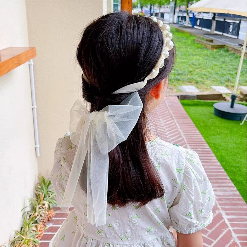 Bando Mutiara Kepang Anak Perempuan Model Korea Pearl Headband / Bandana Mutiara Anak CBKS LC