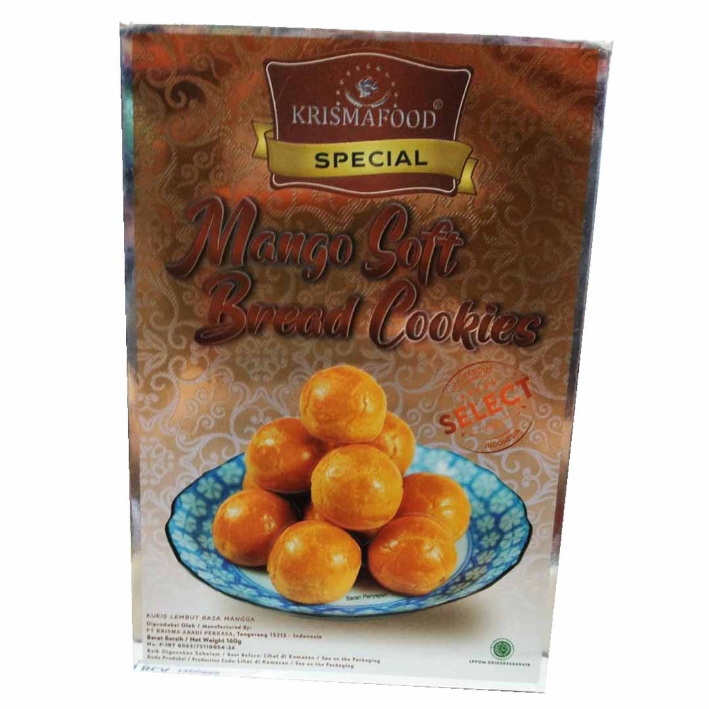 

KRISMAFOOD MANGO SOFT BREAD COOKIES 160g