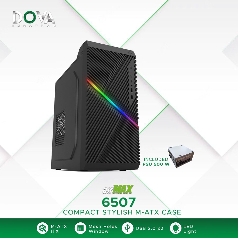 AIR MAX 6507 Micro-ATX PC Case 500W PSU