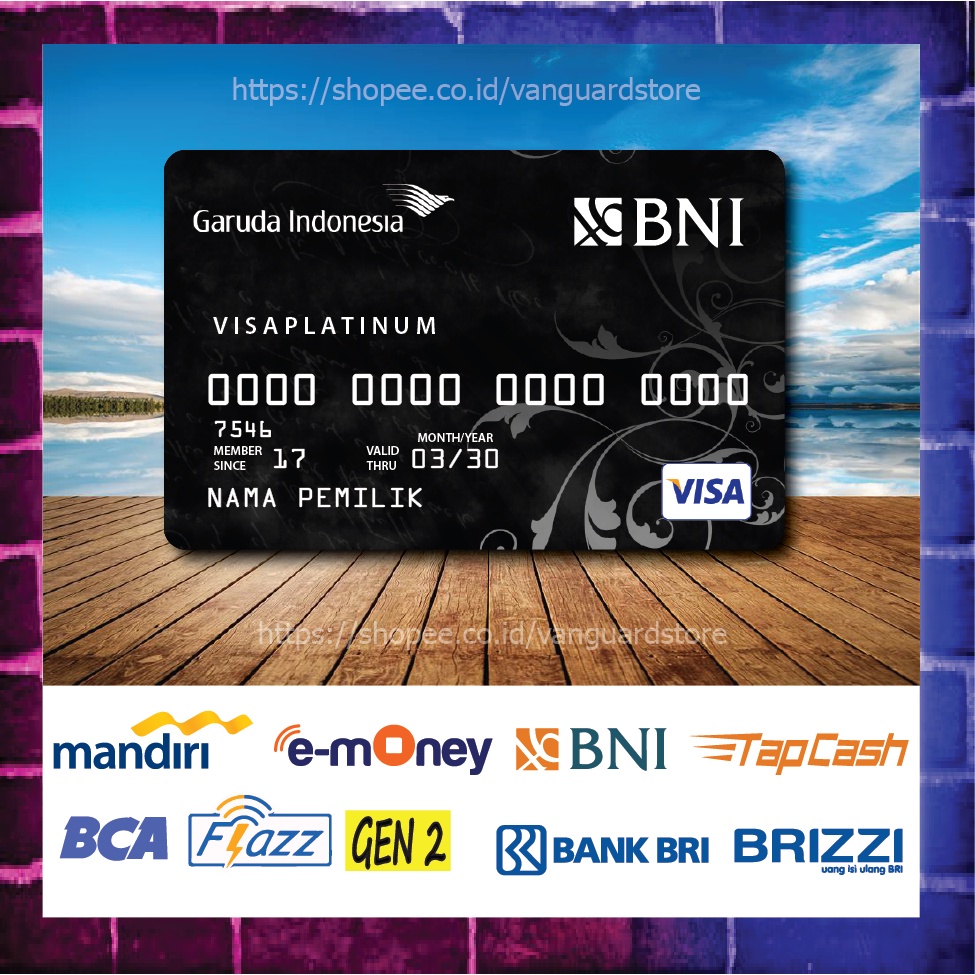 KARTU E MONEY E TOLL KARTU BNI GARUDAINDONESIA DEBIT CREDIT EMONEY MANDIRI FLAZZ BCA BNI TAPCASH BRIZZI BRI - 1 SISI