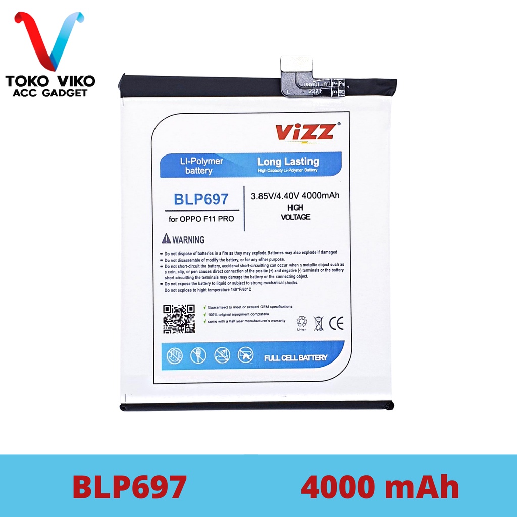 Vizz Oppo BLP697 F11 PRO Baterai Batre Original