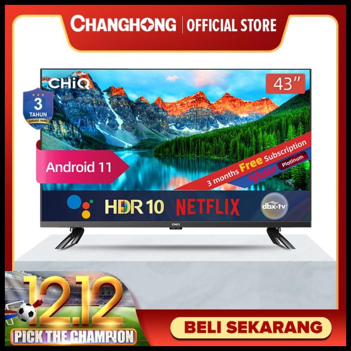 Chiq Smart Tv 43 Inch Newest Android11 Frameless Digital Led Tv L43G7P