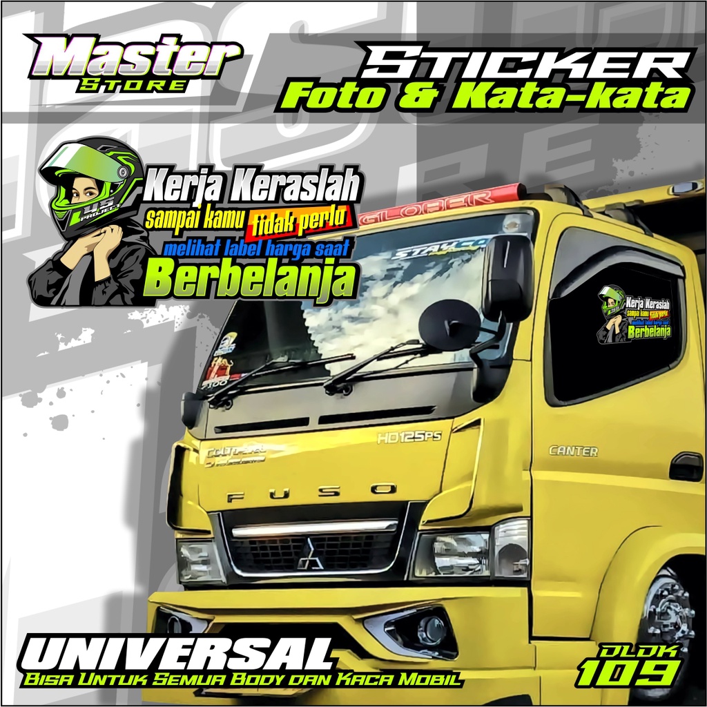 Sticker Kata-kata Keren, Motivasi, Lucu Motif KERJA KERASLAH Simpel Universal Bisa untuk Semua Kaca 