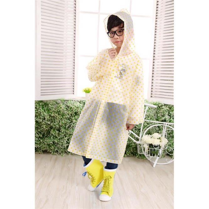 Jas Hujan Terusan Anak Eva Polkadot Korea kid poncho ponco kids unisex cakep