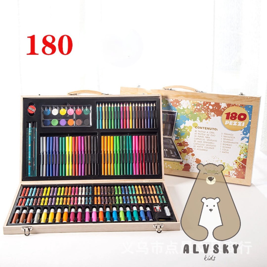 

ART FULL SET 180 PCS / KRAYON MENGGAMBAR MEWARNAI ANAK PENSIL WARNA PERLENGKAPAN