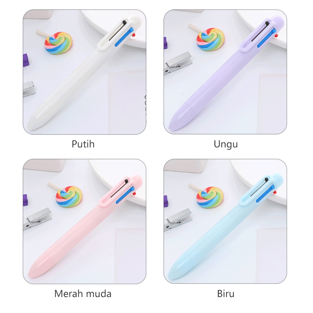 JCHO Pulpen Mekanik 6 warna Mechanical Colorful Pen pulpen 6 in 1