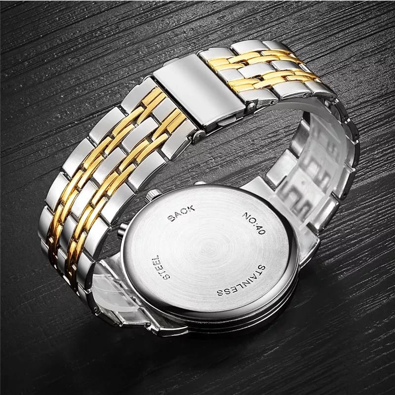 Jam Tangan Pria Fashion Terbaru Waterresistant ORIGINAL Import Orlando R 30 Model Luxury Business Strap Rante Stainless Steel Anti Air Man Watch Auto Date Analog Kekinian (FREE BOX)