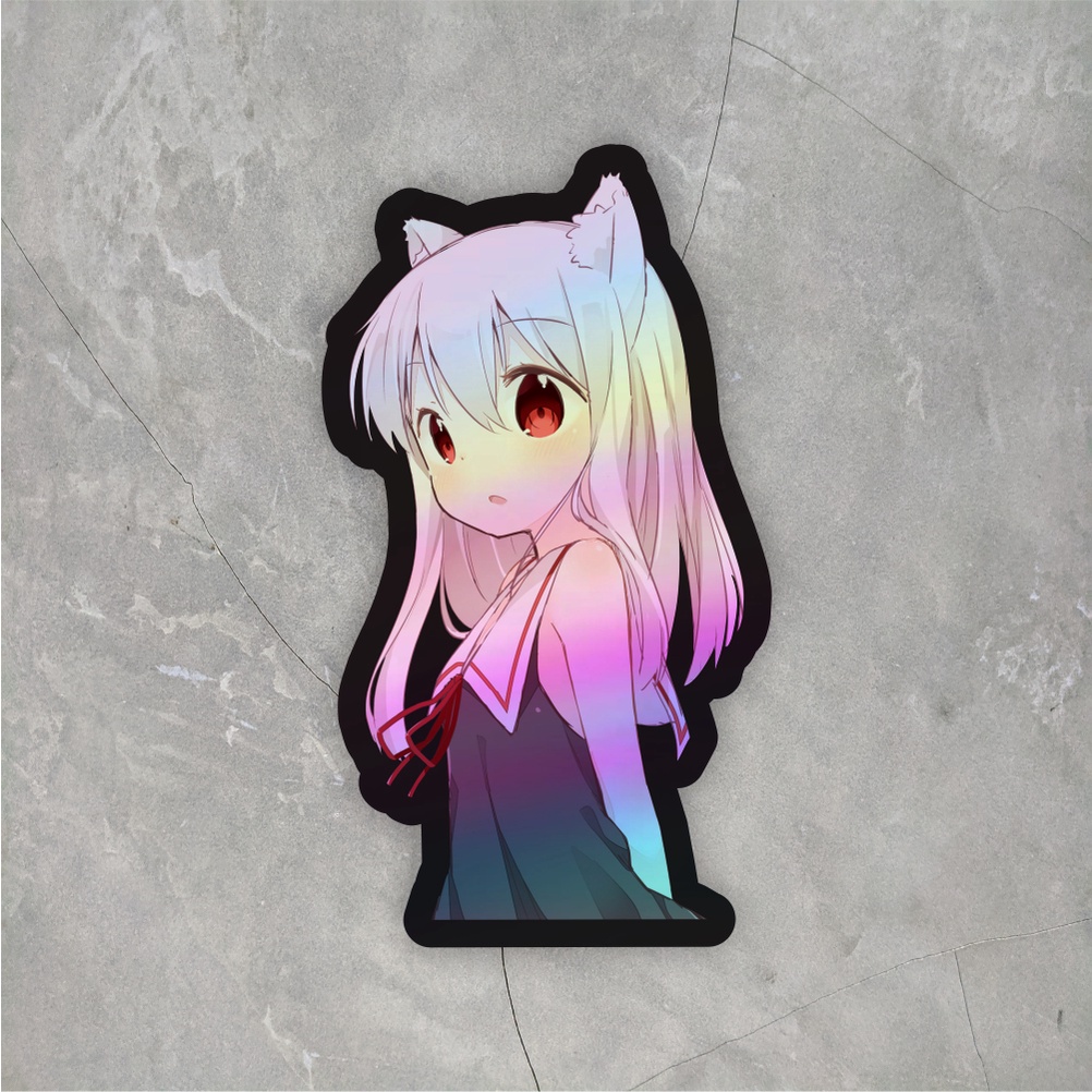 Sticker Anime Hologram Sticker case hp & Laptop ukuran +- 7 cm