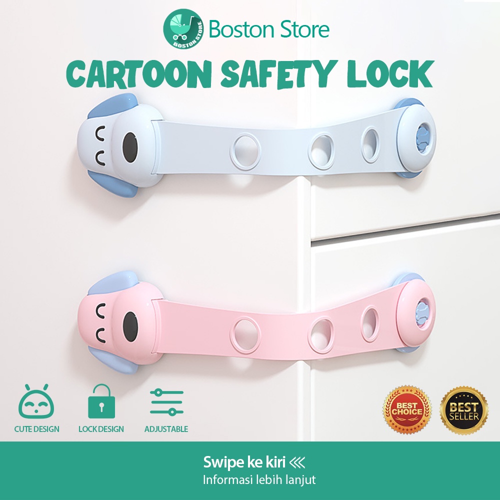 Pengaman Laci Pengaman Bayi Tali Kunci / Kait / Laci / Lemari / Pintu Kulkas / Kunci Pengaman Kulkas / Kunci Pengaman Laci Lemari Kulkas / Pengaman Pintu Kulkas Lemari / 3M Adhesive Child Lock / Baby Safety Lock / Kunci Pengaman Lemari / Kunci Pengaman