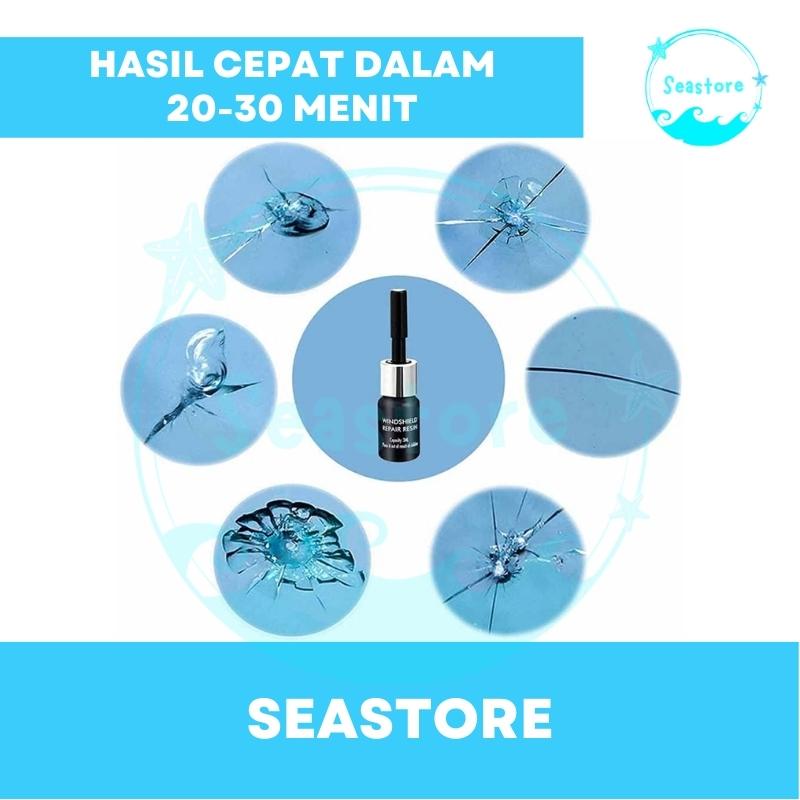 Lem Reparasi Kaca Mobil Hp LCD Retak Windshield Glass Repair Kit Sealent Perawatan Mobil Hitam Black