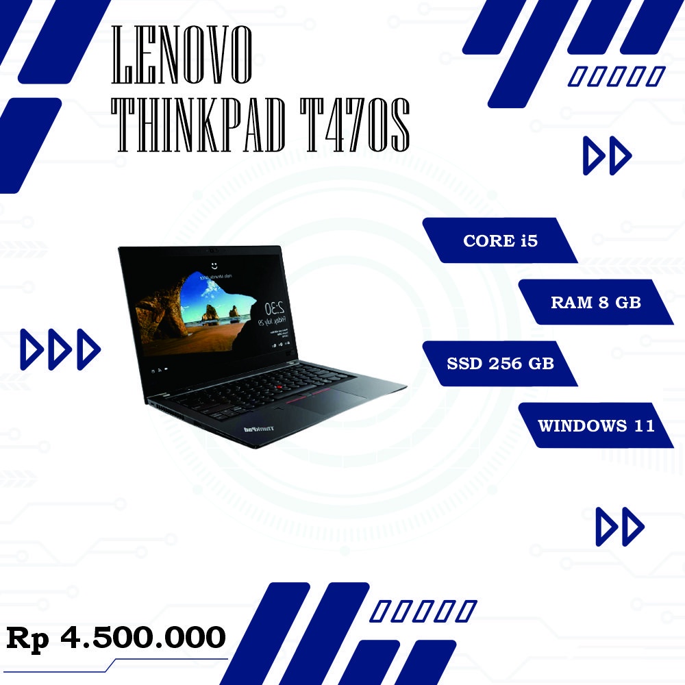 Jual NEW LENOVO THINKPAD T470S CORE i5 RAM 8/256 WIN.11 LAYAR 14INCH