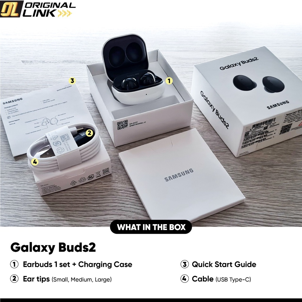 Samsung Galaxy Buds 2 Earbuds Bluetooth True wireless earphone blutut Original Garansi Resmi