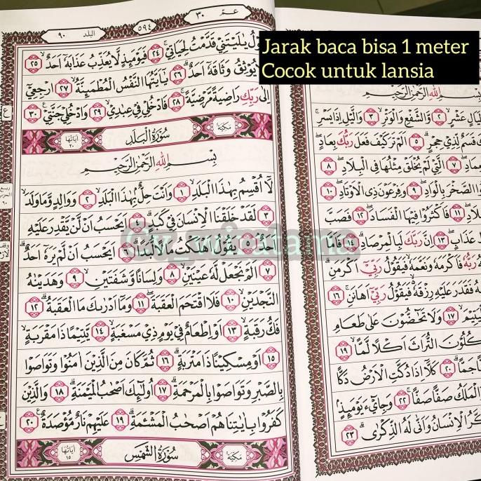 Al Quran Jumbo A3 Lansia Besar Tanpa Non Terjemah Latin Usmani 30 juz