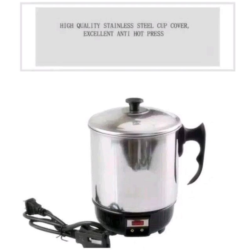 MUG LISTRIK/TEKO LISTRIK/ELECTRIC CUP STAINLESS STEEL 13 cm